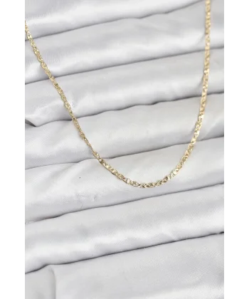 CM 14K Gold Renk Pirinç Lazer Model 60 cm Kadın Kolye