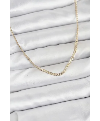 CM 14K Gold Renk Pirinç Zincir Model Kadın Kolye