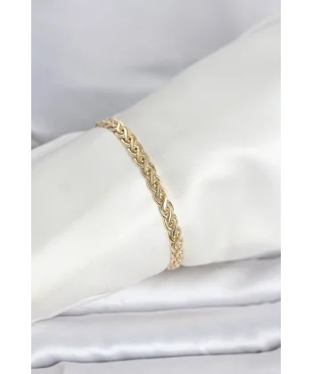 CM 14K Gold Renk Sarmal Zincir Model Kadın Bileklik