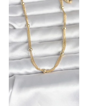 CM 14K Gold Renk Topçuk Model 60 cm Kadın Kolye