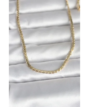 CM 14K Gold Renk Yassı Model 60 cm Kadın Kolye