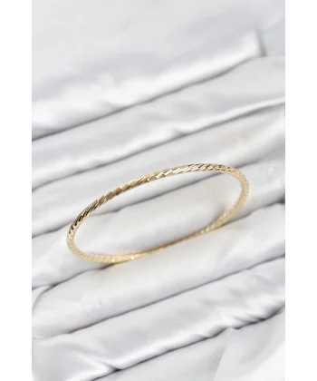 CM Gold Renk Lazer Kesim Model 65 mm Bilezik
