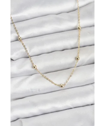 CM Gold Renk Top Zincirli Kadın Kolye