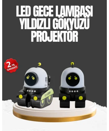 Çocuk Odası İçin Müzikli ve Işıklı Robot Projektör