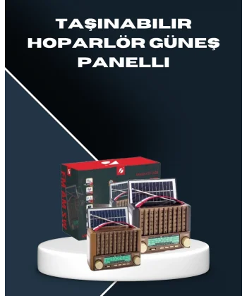 Çok Fonksiyonlu Solar Radyo Bluetooth USB SD Kartlı Taşınabilir Hoparlör