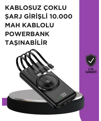 Çoklu Cihaz Uyumu ile Kablolu ve Kablosuz Şarj – Pratik Powerbank