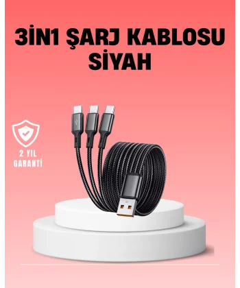 Çoklu USB Şarj Kablosu – 12m Hızlı Şarj 3A Güçlü Akım