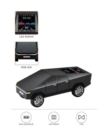D68 Cyber Model Araba Tasarımlı Bluetooth Hoparlör 15w Güçlü Ses Rgb Led /tws/usb Siyah