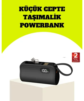 Dahili Type-C Konektörlü Mini 2000mAh Powerbank