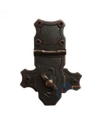 Dekoratif Anahtarlı Sandık Askısı - 40x55mm, Oksit, 1 Adet