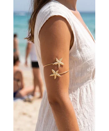 Deniz Yıldızı Model Gold Renk Bohem Pazu Bileklik