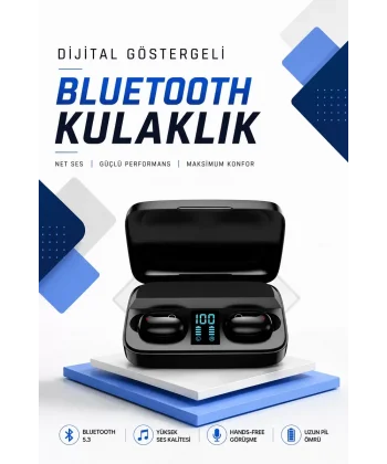 Dijital Göstergeli Bluetooth Kulaklık Kablosuz TWS Stereo Bluetooth 5.0