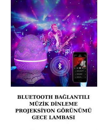 Dinozor Speaker Renk Değiştirme Projeksiyon Modu Bluetooth Hoparlör Gece Lambası