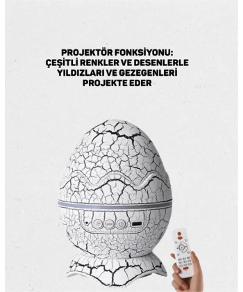 Dinozor Yumurtası Tasarımlı Projektörlü Gece Lambası