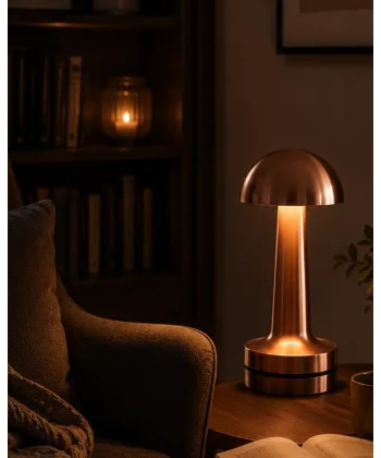 Dokunmatik Mantar Gece Lambası Bronz LED Masa Aydınlatması