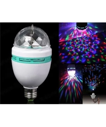 Döner Başlıklı Renkli Disko Ampul Priz Aparatı Hediyeli