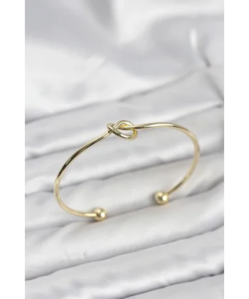 Düğüm Model Pirinç Gold Renk Kadın Bileklik