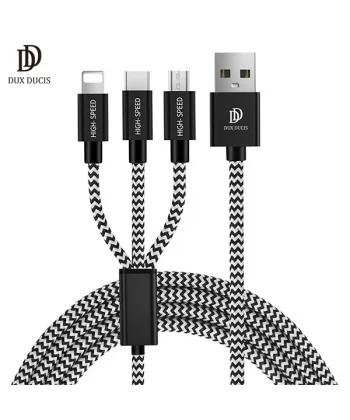 DUX DUCIS 3in1 Usb Type C-İPhone Ve Mikro Kopmaz Usb kablo Hızlı Şarj-(5775)