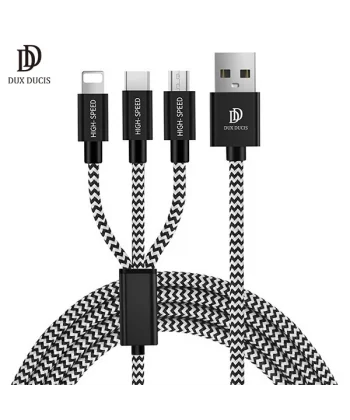 DUX DUCIS 3in1 Usb Type C-İPhone Ve Mikro Kopmaz Usb kablo Hızlı Şarj-(5775)