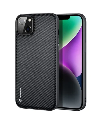 Dux Ducis Fino Serisi iPhone 14 6.1 inç Kılıf Premium Dokuma Silikon Kılıf-(5775)