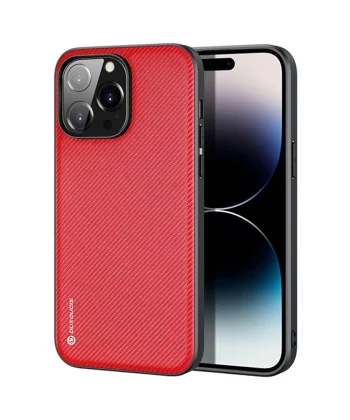 Dux Ducis Fino Serisi iPhone 14 Pro 6.1 inç Kılıf Premium Dokuma Silikon Kılıf-(5775)