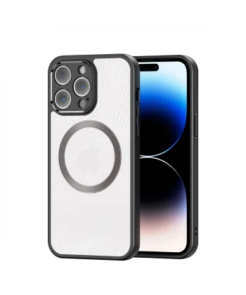 Dux Ducis iPhone 13 Pro Max Aimo Series MagSafe Premium Buzlu Sert PC-TPU Kılıf-(5775)