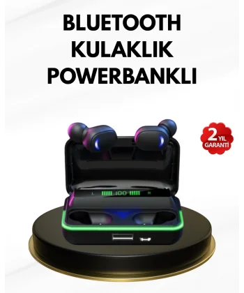 E10 Kablosuz Bluetooth Kulaklık – 3D Ses Powerbank Şarj Kutusu