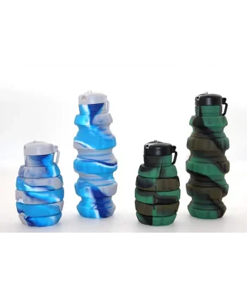 El Bombası Tasarımı Katlanabilir Portatif Silikon Su Şişesi 500 Ml Alk3139