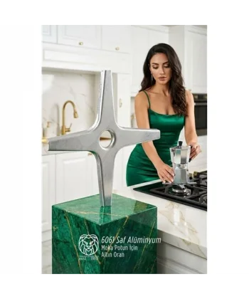 Emily Rosewood Serisi Saf Alüminyum Moka Pot ve Cezve Ocak Küçültücü - Kamp Yardımcısı