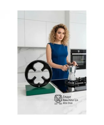 Emily Sterling Serisi Emaye Moka Pot ve Cezve Ocak Küçültücü - Kamp Yardımcısı