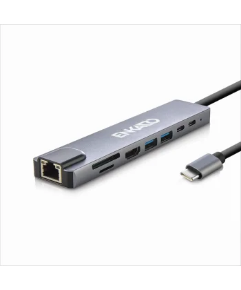 ENKADO EKD-TP42 Type-C to To HDMI 2PD 2 USB 2.0 HDMI 4K + SD/TF Ethernet 100mbs Multi· Hub(1923)