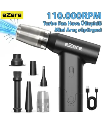 EZERE J02 Çift fonksiyonlu mini Araç süpürgesi & Turbo Fan Hava üfleyici-(5775)