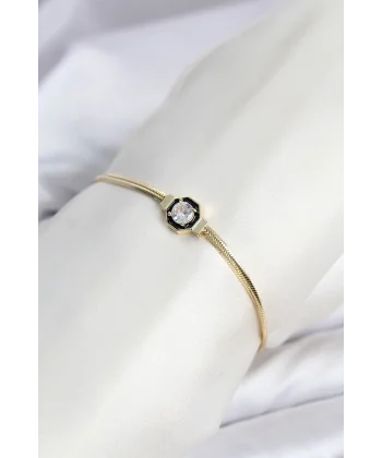 Ezme Yılan Zincir Model Zirkon Taşlı VIP Seri Kadın Bileklik