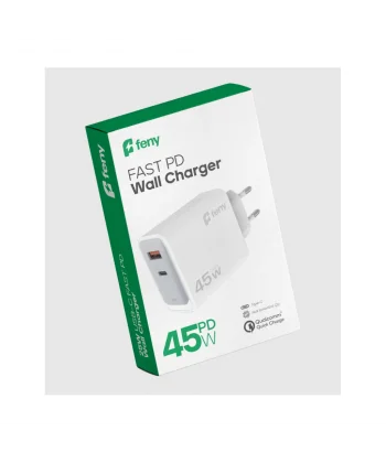 FENY FN-C45 45W USB+Type-C Akıllı Isı Kontrol Chip Qualcomm Quick Charge 3.0 ŞARJ Adaptörü(1923)
