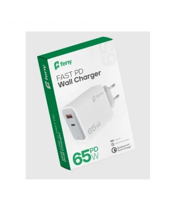 FENY FN-C65 65W USB+Type-C Akıllı Isı Kontrol Chip Qualcomm Quick Charge 3.0 ŞARJ Adaptörü(1923)