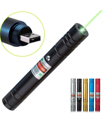 Fithome 100mw Desen Başlıklı Usb Şarjlı Yeşil Lazer Pointer