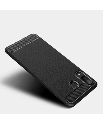 Galaxy A8 Star A9 Star Dark Ultra Koruma Karbon Fiber Doku Silikon Kılıf-(5775)