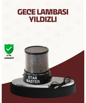 Galaxy Efektli LED Projektör Taşınabilir Yıldız Gece Lambası