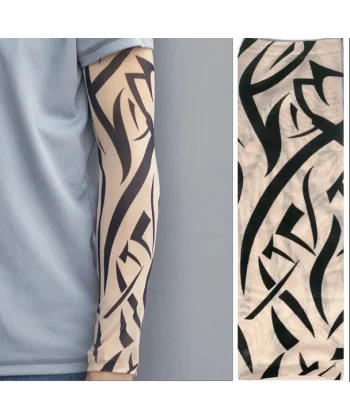 Giyilebilir Kol Dövmesi Çorap Dövme 3d Baskılı Kol Bacak Dövme 2 Adet Model 10