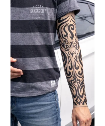 Giyilebilir Kol Dövmesi Çorap Dövme 3d Baskılı Kol Bacak Dövme 2 Adet Model 11