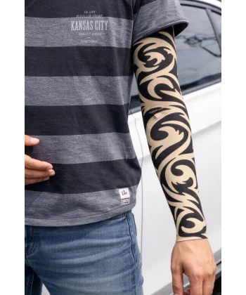 Giyilebilir Kol Dövmesi Çorap Dövme 3d Baskılı Kol Bacak Dövme 2 Adet Model 14