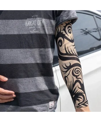 Giyilebilir Kol Dövmesi Çorap Dövme 3d Baskılı Kol Bacak Dövme 2 Adet Model 15