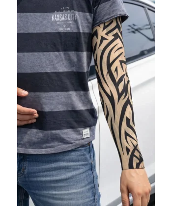 Giyilebilir Kol Dövmesi Çorap Dövme 3d Baskılı Kol Bacak Dövme 2 Adet Model 2