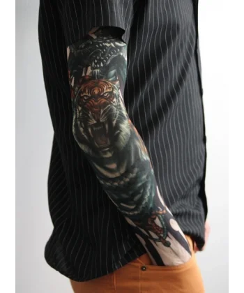 Giyilebilir Kol Dövmesi Çorap Dövme 3d Baskılı Kol Bacak Dövme 2 Adet Model 3