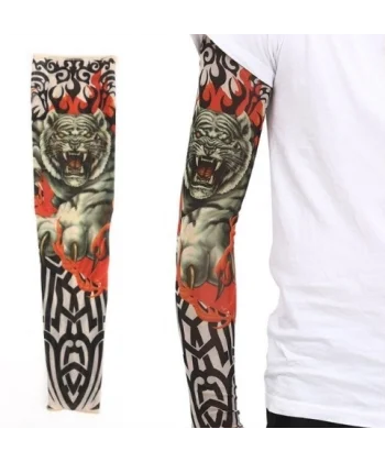 Giyilebilir Kol Dövmesi Çorap Dövme 3d Baskılı Kol Bacak Dövme 2 Adet Model 8