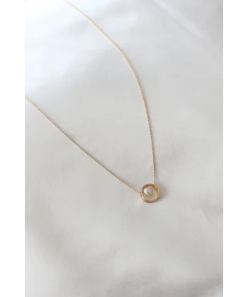 Gold Renk Minimal Kalp Figür Kadın Kolye