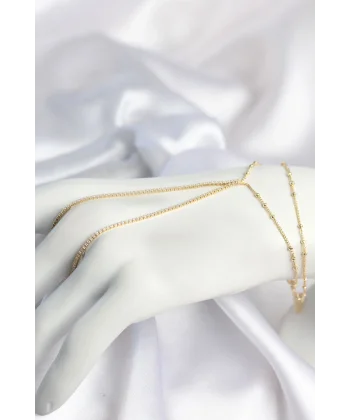 Gold Renk Minimal Zirkon Taşlı Su Yolu Model Şahmeran