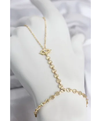 Gold Renk Pirinç Zirkon Taşlı Göz Model Şahmeran