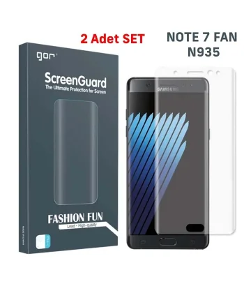 Gor Galaxy Note 7 Fan 3D Kavisli Darbe Emici Full Ekran Koruyucu 2 Adet Set-(5775)