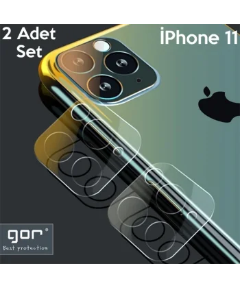 GOR İPhone 11 6.1 inch (2019) Tempered Kamera Koruma Cam 2adet Set-(5775)